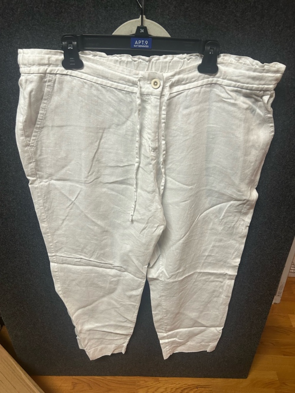Tommy Bahama Linen Wide Leg Pants White Size XL Beach Coastal Minimalist